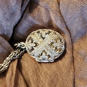 Sterling silver and diamond locket necklace.Approx .40 carats.